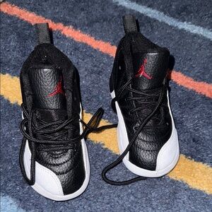 Jordan Kids Black and White Sneakers with Red Accent